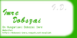 imre dobszai business card